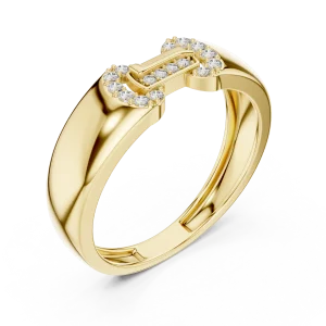 Symmetry Geometric Pavé-Set Band Ring