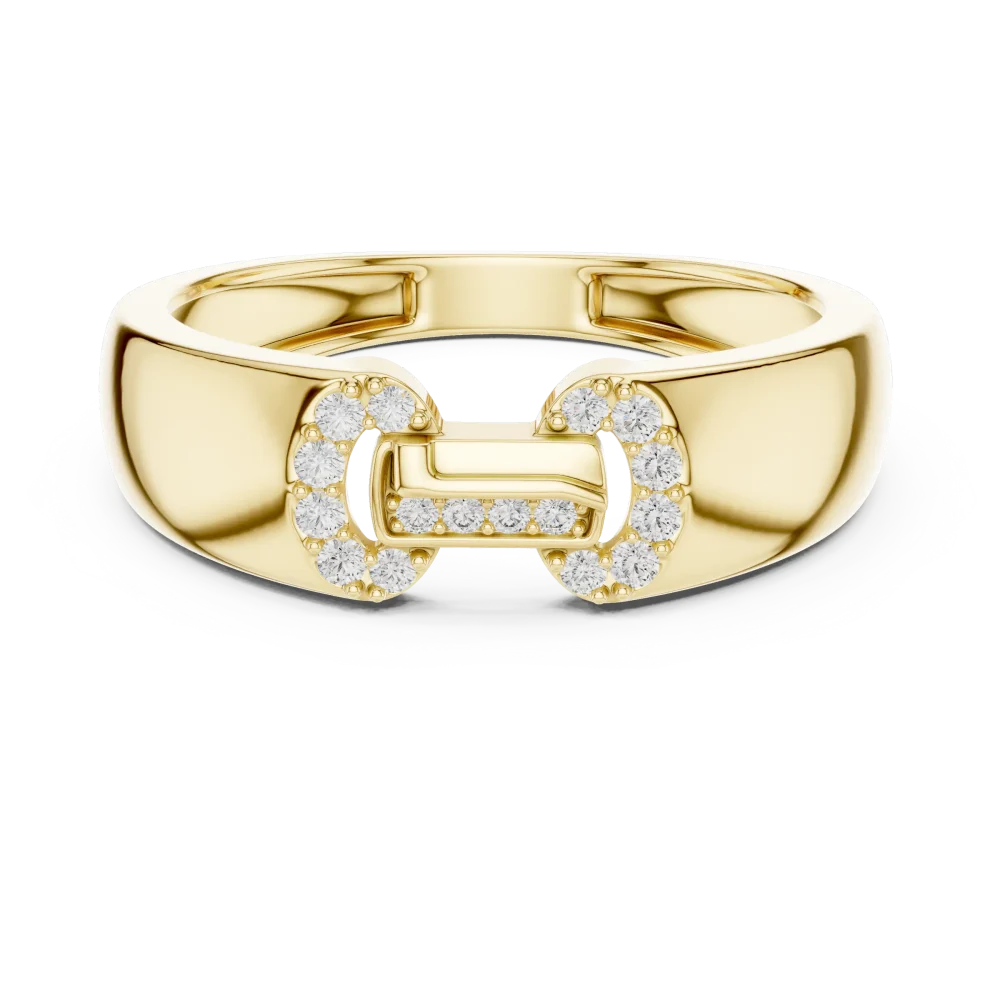 Symmetry Geometric Pavé-Set Band Ring - Image 2