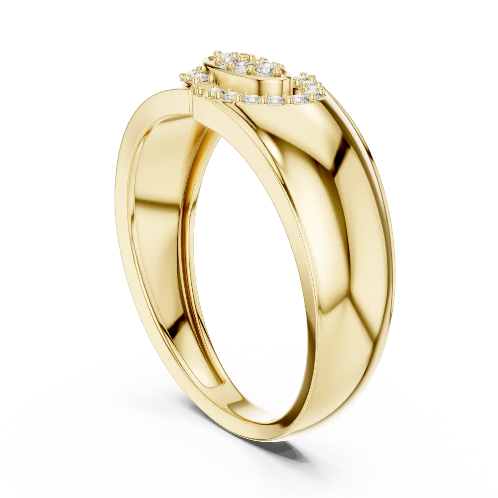 Symmetry Round Pavé-Set Architectural Statement Ring - Image 3
