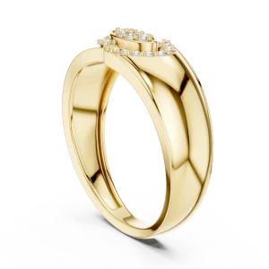 Symmetry Round Pavé-Set Architectural Statement Ring - Image 3