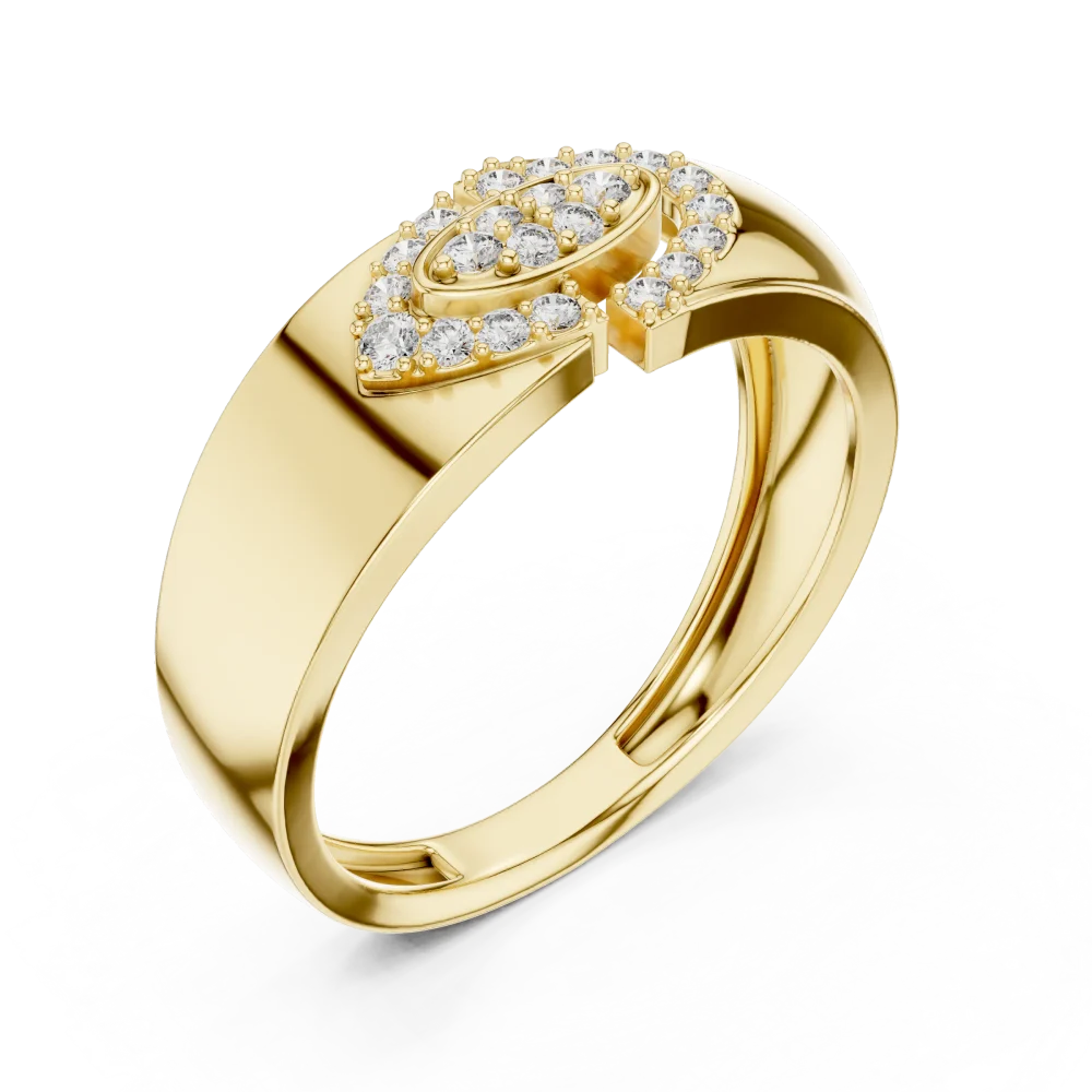 Experience the allure of our architectural round diamond ring, featuring brilliant-cut DIAMEUR diamonds. Shop this modern luxury statement today.