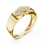 Symmetry Round Pavé-Set Architectural Statement Ring