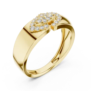 Symmetry Round Pavé-Set Architectural Statement Ring