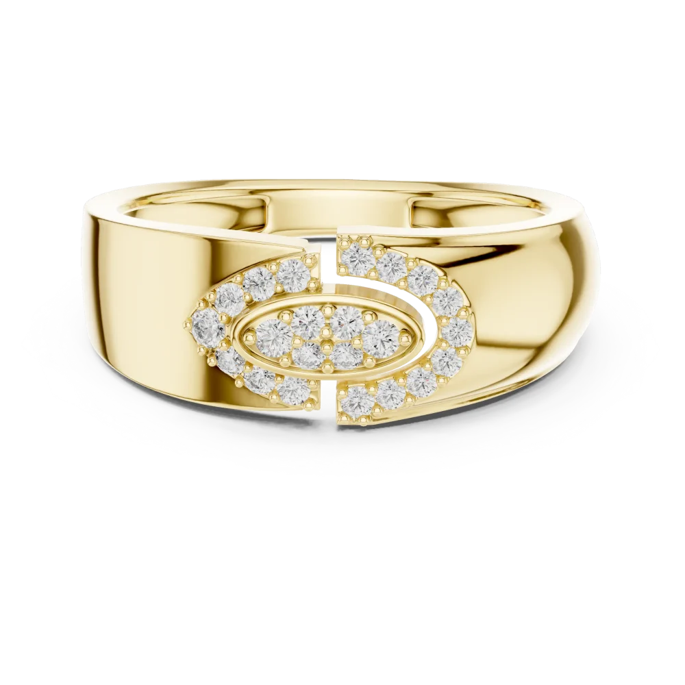 Symmetry Round Pavé-Set Architectural Statement Ring - Image 2
