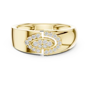 Symmetry Round Pavé-Set Architectural Statement Ring - Image 2
