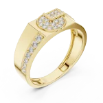Geometric Symmetry Pavé-Set Round Brilliant Men’s Ring