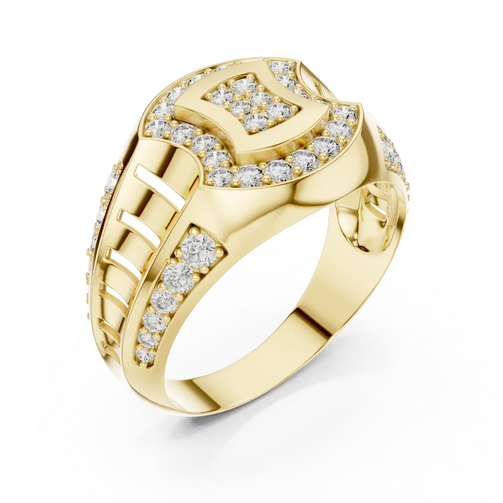 Elevate your style with this architectural statement ring featuring brilliant DIAMEUR lab-grown diamonds. Discover modern luxury. Shop now!