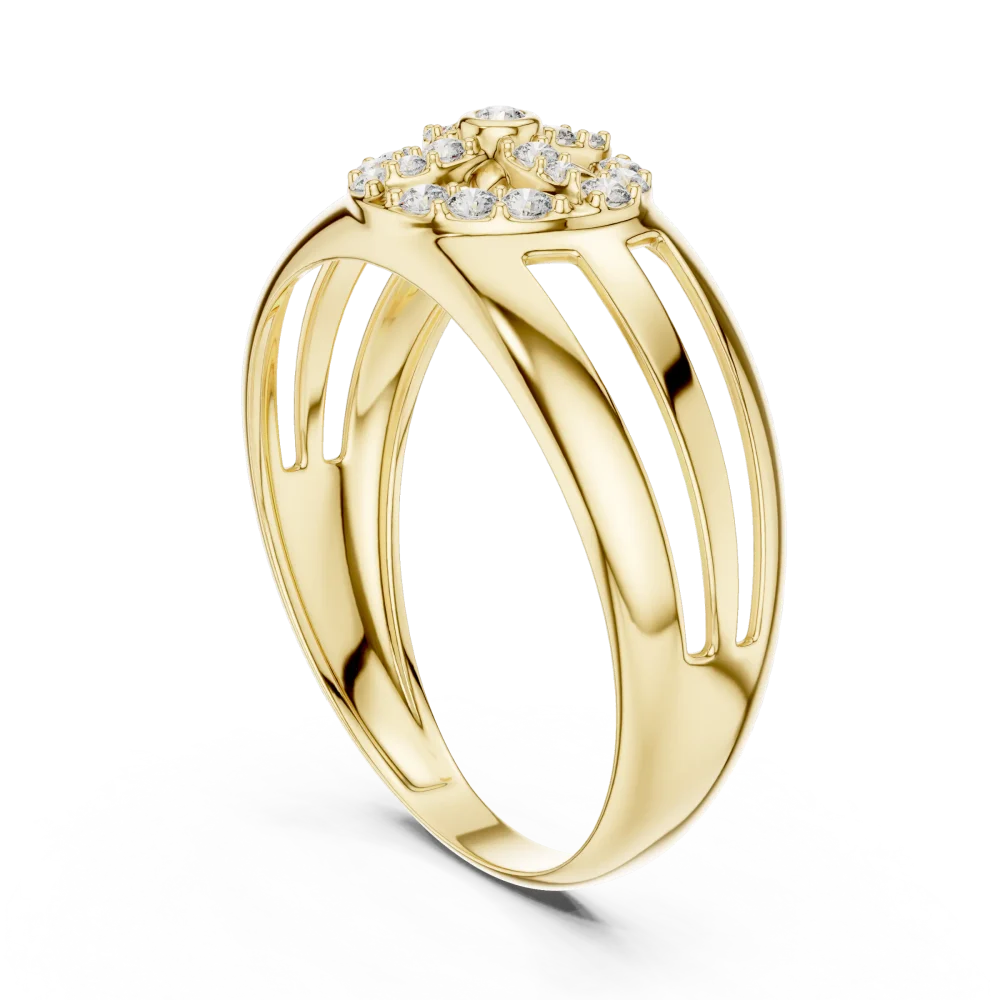 Luminary Round Brilliant Geometric Statement Cocktail Ring - Image 3
