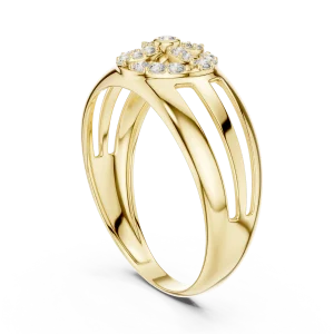 Luminary Round Brilliant Geometric Statement Cocktail Ring - Image 3