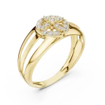 Luminary Round Brilliant Geometric Statement Cocktail Ring