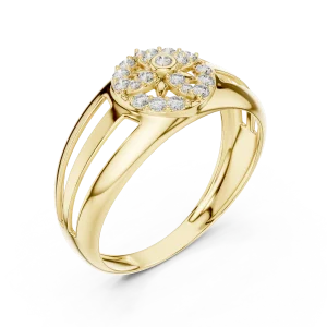 Luminary Round Brilliant Geometric Statement Cocktail Ring