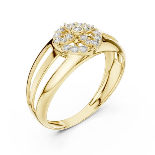 Luminary Round Brilliant Geometric Statement Cocktail Ring