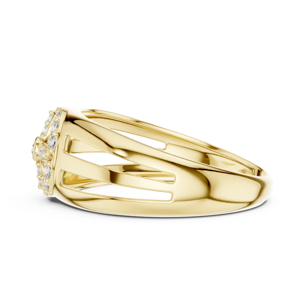 Luminary Round Brilliant Geometric Statement Cocktail Ring - Image 4
