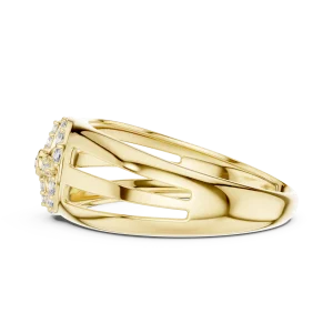 Luminary Round Brilliant Geometric Statement Cocktail Ring - Image 4