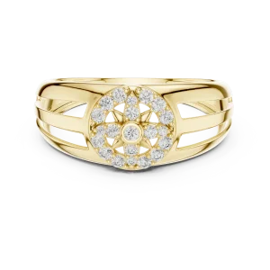 Luminary Round Brilliant Geometric Statement Cocktail Ring - Image 2