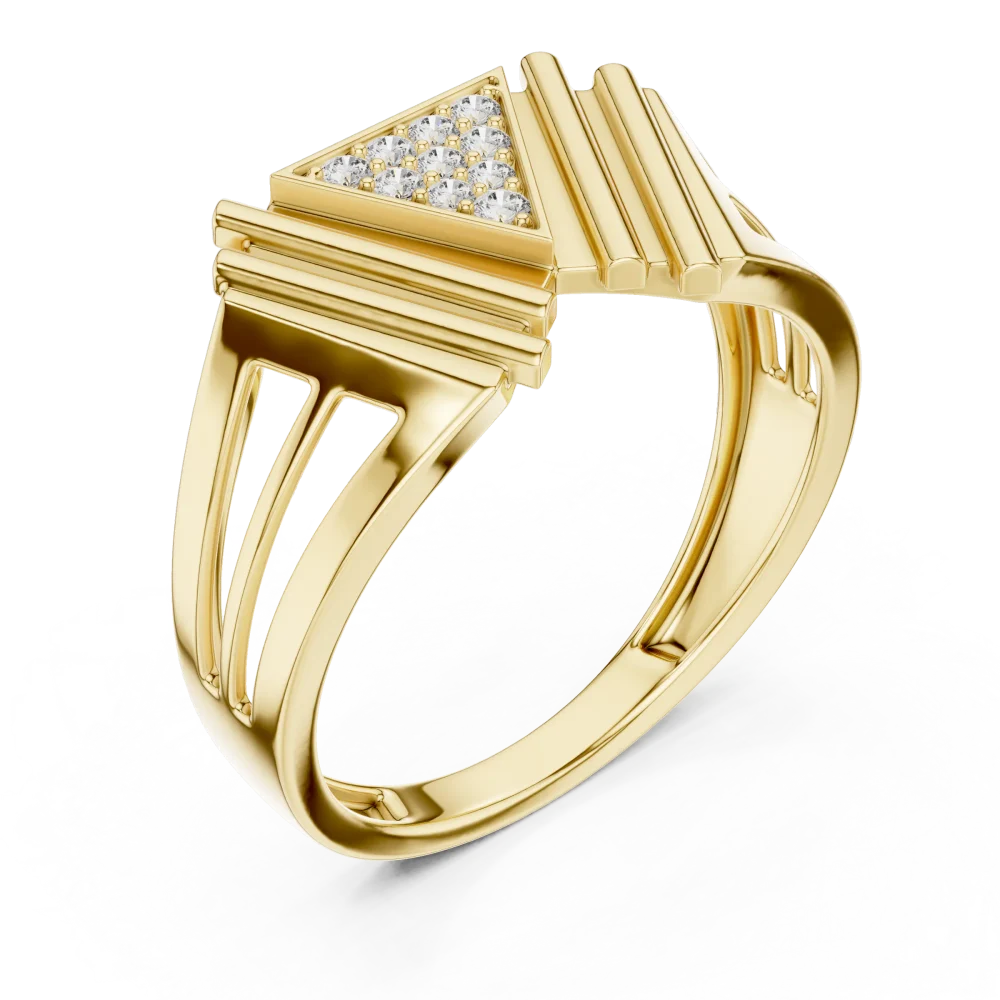 Discover the bold geometry of this pavé-set round brilliant ring. Handcrafted with DIAMEUR diamonds for timeless luxury. Shop this modern classic now.