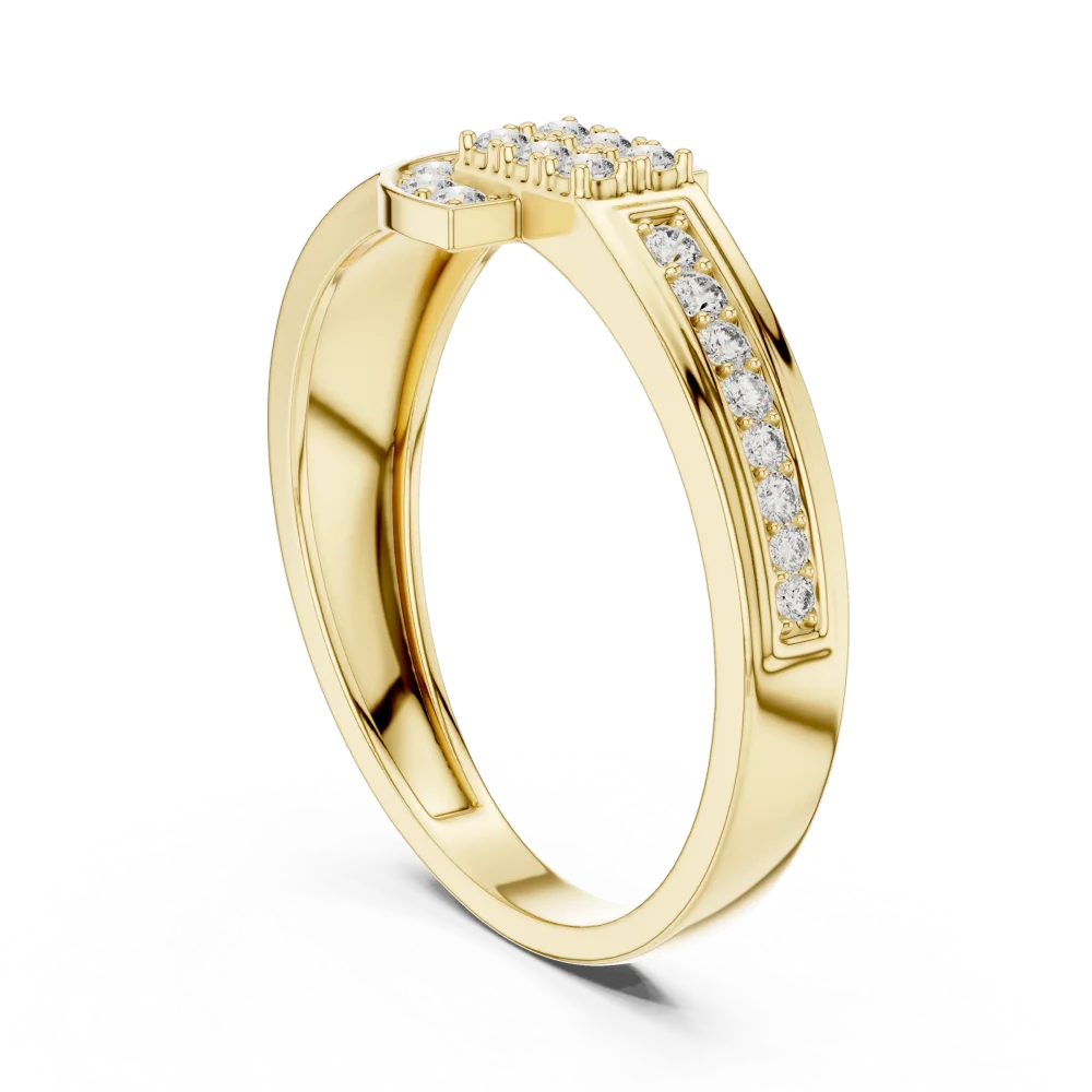 Geometric Pavé-Set Round Cut Statement Ring - Image 3