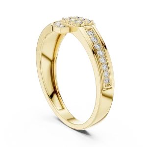 Geometric Pavé-Set Round Cut Statement Ring - Image 3
