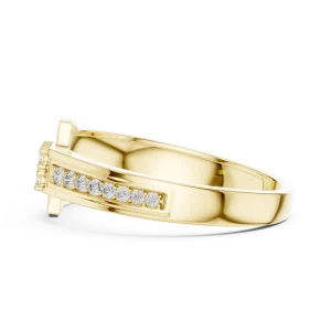 Geometric Pavé-Set Round Cut Statement Ring - Image 4