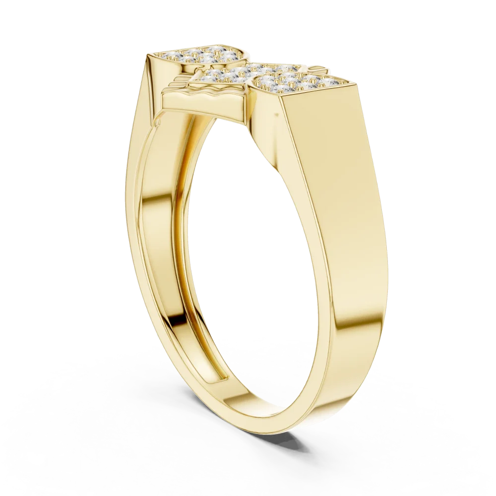 Luminary Round Pavé-Set Geometric Diamond Cocktail Ring - Image 3