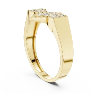 Luminary Round Pavé-Set Geometric Diamond Cocktail Ring - Image 3