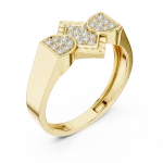 Luminary Round Pavé-Set Geometric Diamond Cocktail Ring