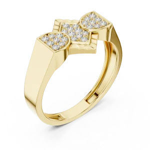 Luminary Round Pavé-Set Geometric Diamond Cocktail Ring