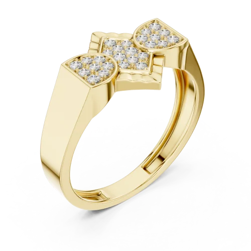 Luminary Round Pavé-Set Geometric Diamond Cocktail Ring