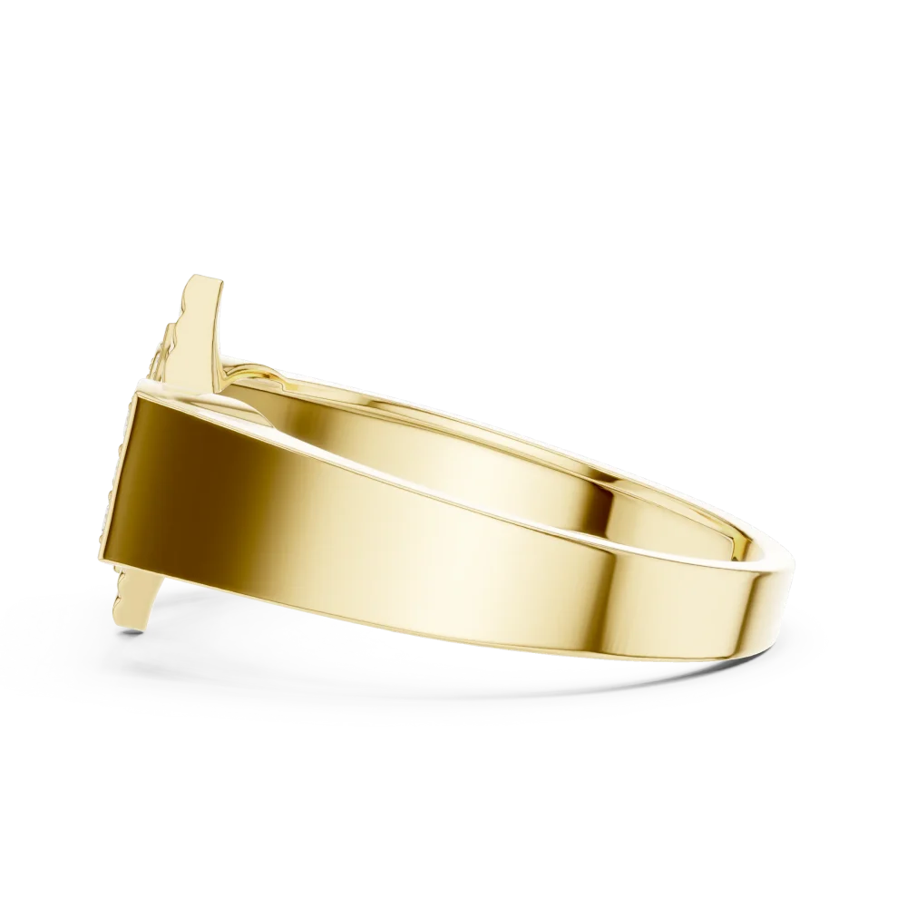 Luminary Round Pavé-Set Geometric Diamond Cocktail Ring - Image 4