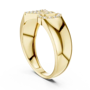 Symmetry Geometric Pavé Round Cut Diamond Statement Ring - Image 3