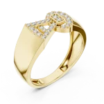 Symmetry Geometric Pavé Round Cut Diamond Statement Ring