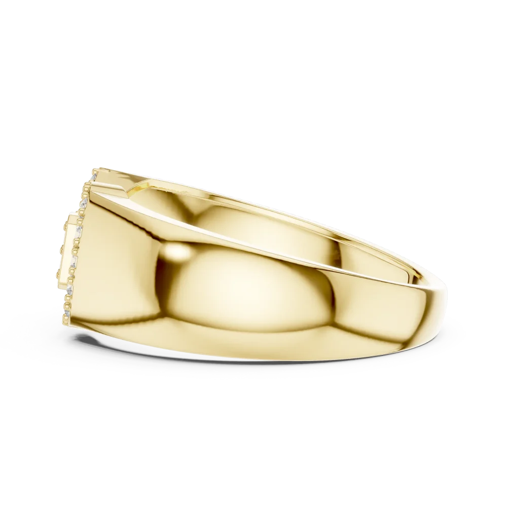 Symmetry Geometric Pavé Round Cut Diamond Statement Ring - Image 4