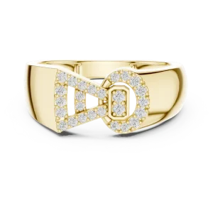 Symmetry Geometric Pavé Round Cut Diamond Statement Ring - Image 2