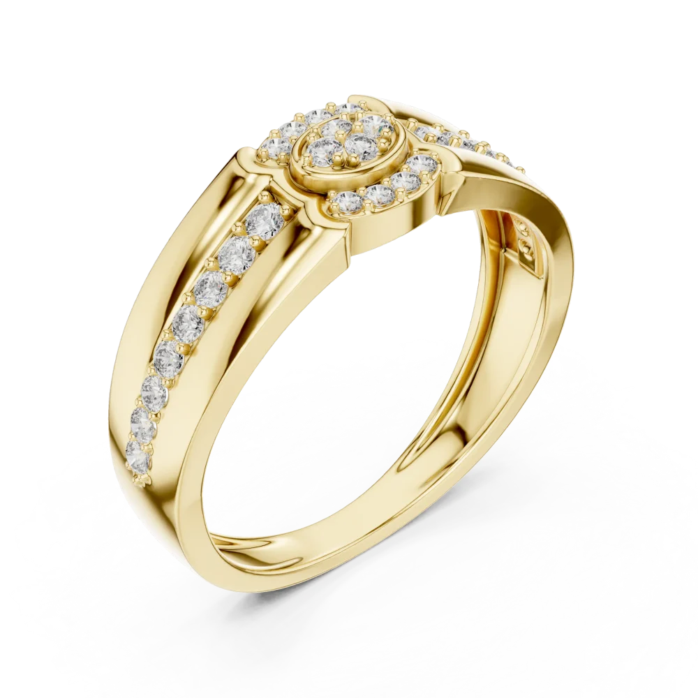 Adorn your hand with the brilliance of this pavé-set geometric band. Featuring premium DIAMEUR lab-grown diamonds, discover sustainable elegance today.