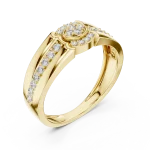 Luminary Round Brilliant Pavé-Set Geometric Band