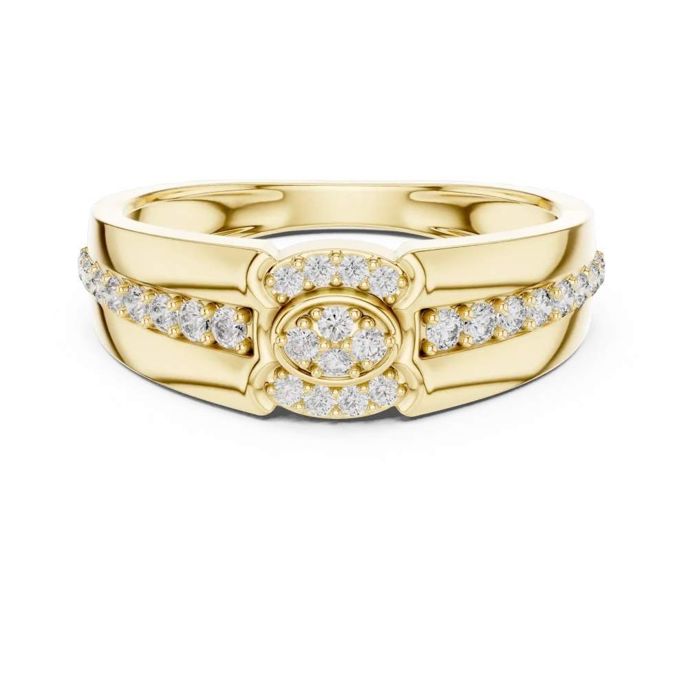 Luminary Round Brilliant Pavé-Set Geometric Band - Image 2