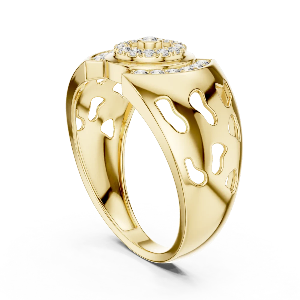 Luminary Round Brilliant Pavé-Set Architectural Cocktail Ring - Image 3