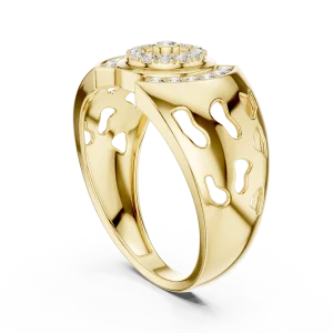 Luminary Round Brilliant Pavé-Set Architectural Cocktail Ring - Image 3