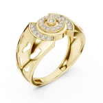 Luminary Round Brilliant Pavé-Set Architectural Cocktail Ring