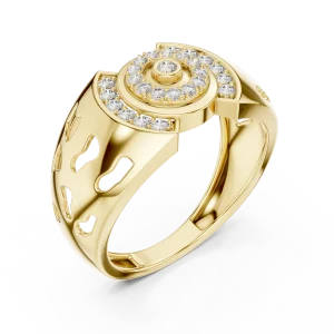 Luminary Round Brilliant Pavé-Set Architectural Cocktail Ring