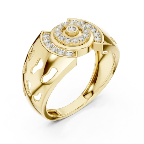 Luminary Round Brilliant Pavé-Set Architectural Cocktail Ring