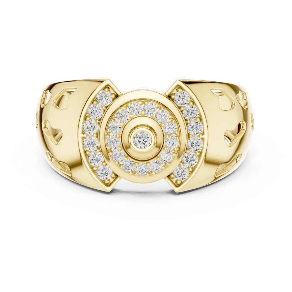 Luminary Round Brilliant Pavé-Set Architectural Cocktail Ring - Image 2