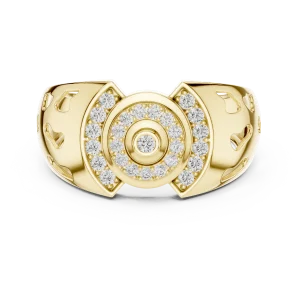 Luminary Round Brilliant Pavé-Set Architectural Cocktail Ring - Image 2