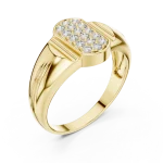 Architectural Round Pavé-Set Geometric Men's Statement Ring
