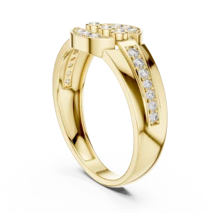 Geometric Symmetry Pavé-Set Round Brilliant Band - Image 3
