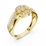 Geometric Symmetry Pavé-Set Round Brilliant Band