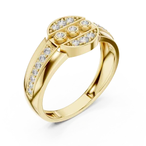Geometric Symmetry Pavé-Set Round Brilliant Band