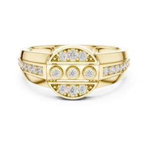 Geometric Symmetry Pavé-Set Round Brilliant Band - Image 2