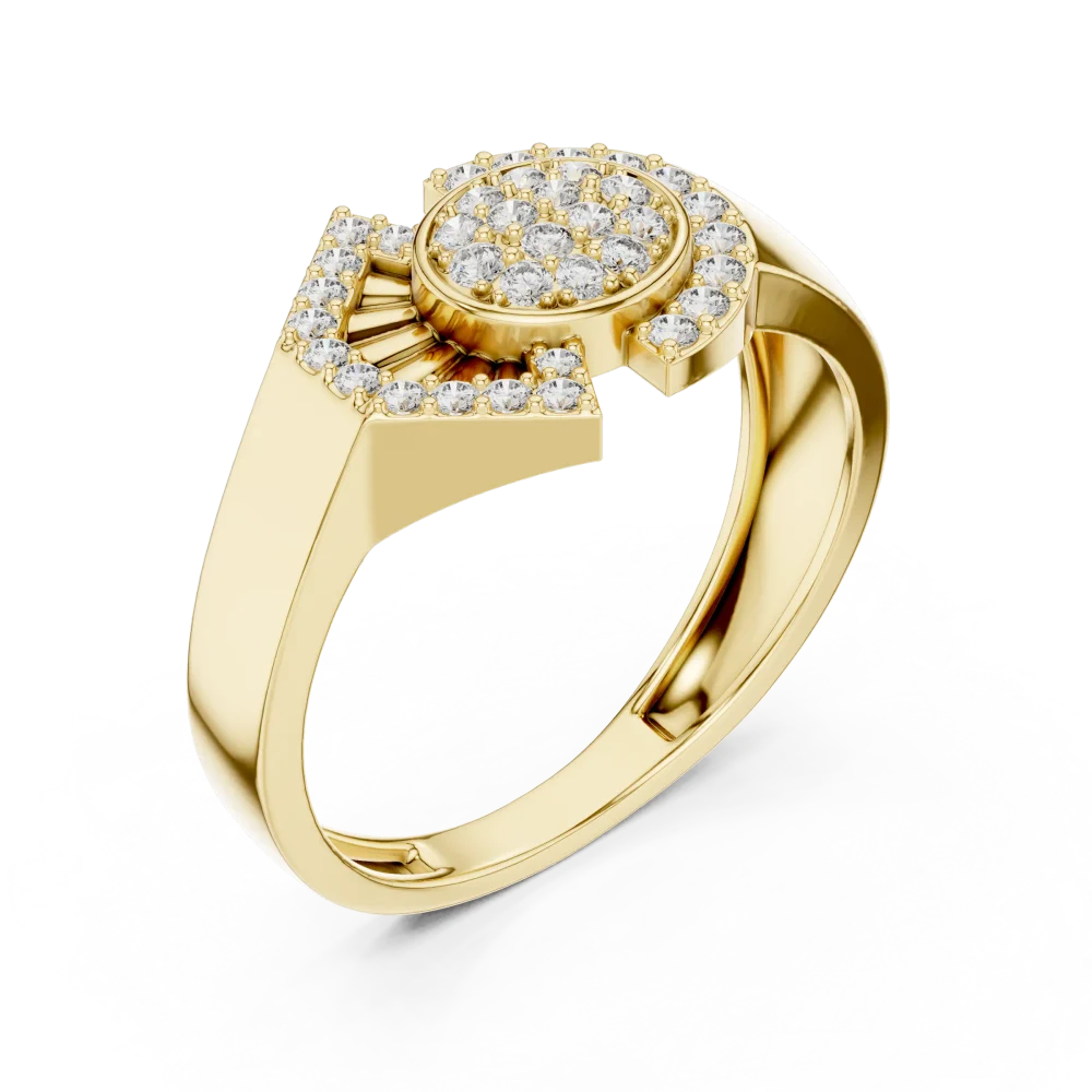 Adorn your hand with this bold, architectural cocktail ring featuring brilliant DIAMEUR diamonds. Experience sustainable luxury. Shop the look now.