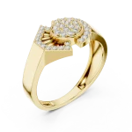 Luminary Round Brilliant Pavé-Set Architectural Cocktail Ring